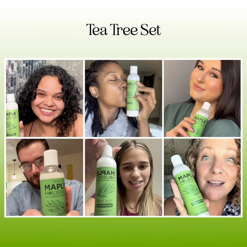 Maple Holistics Après-Shampoing arbre à thé : texture veloutée démêle facilement.