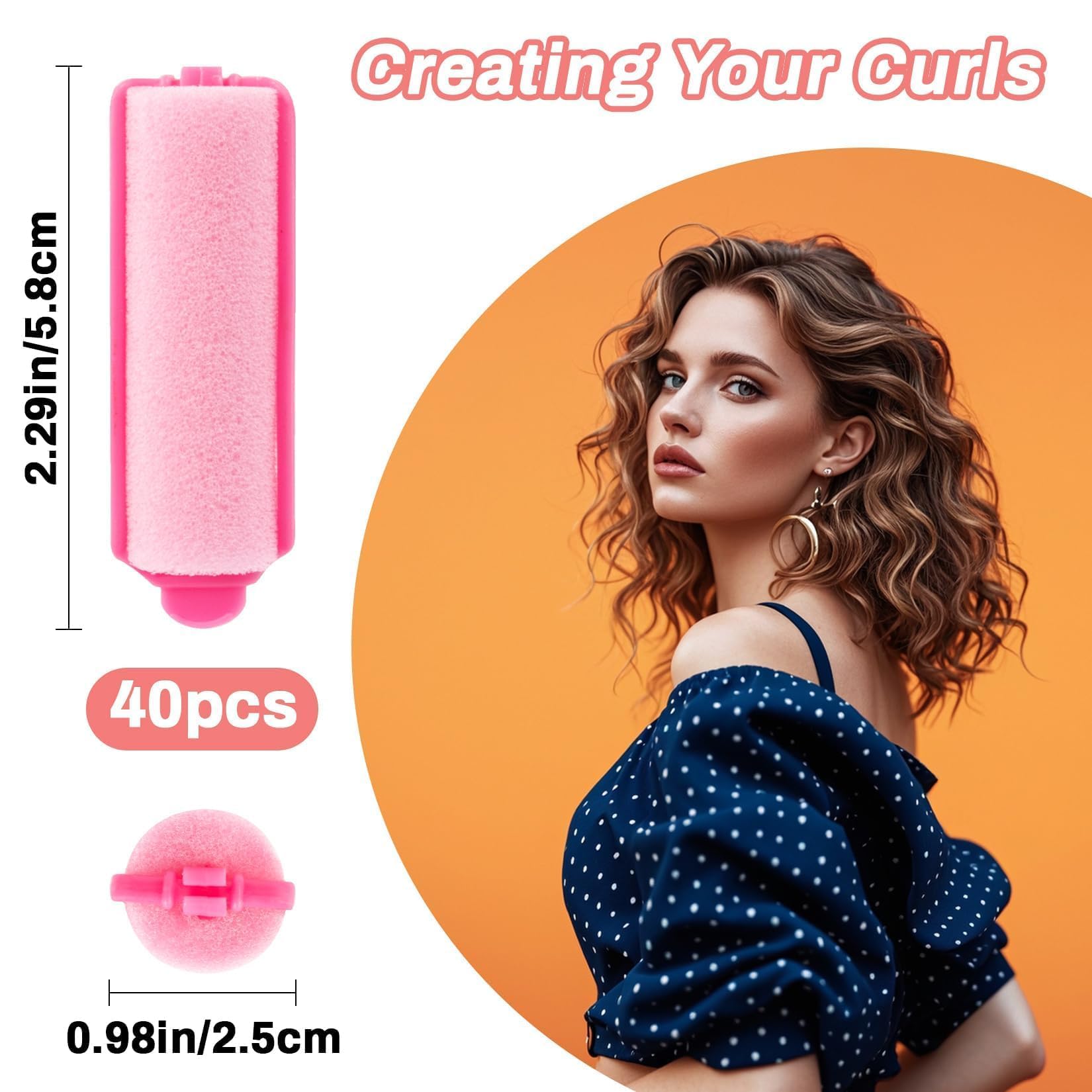 Maîtrisez le coiffage sans chaleur avec les rouleaux MAQIHAN en mousse rose