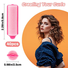 Maîtrisez le coiffage sans chaleur avec les rouleaux MAQIHAN en mousse rose
