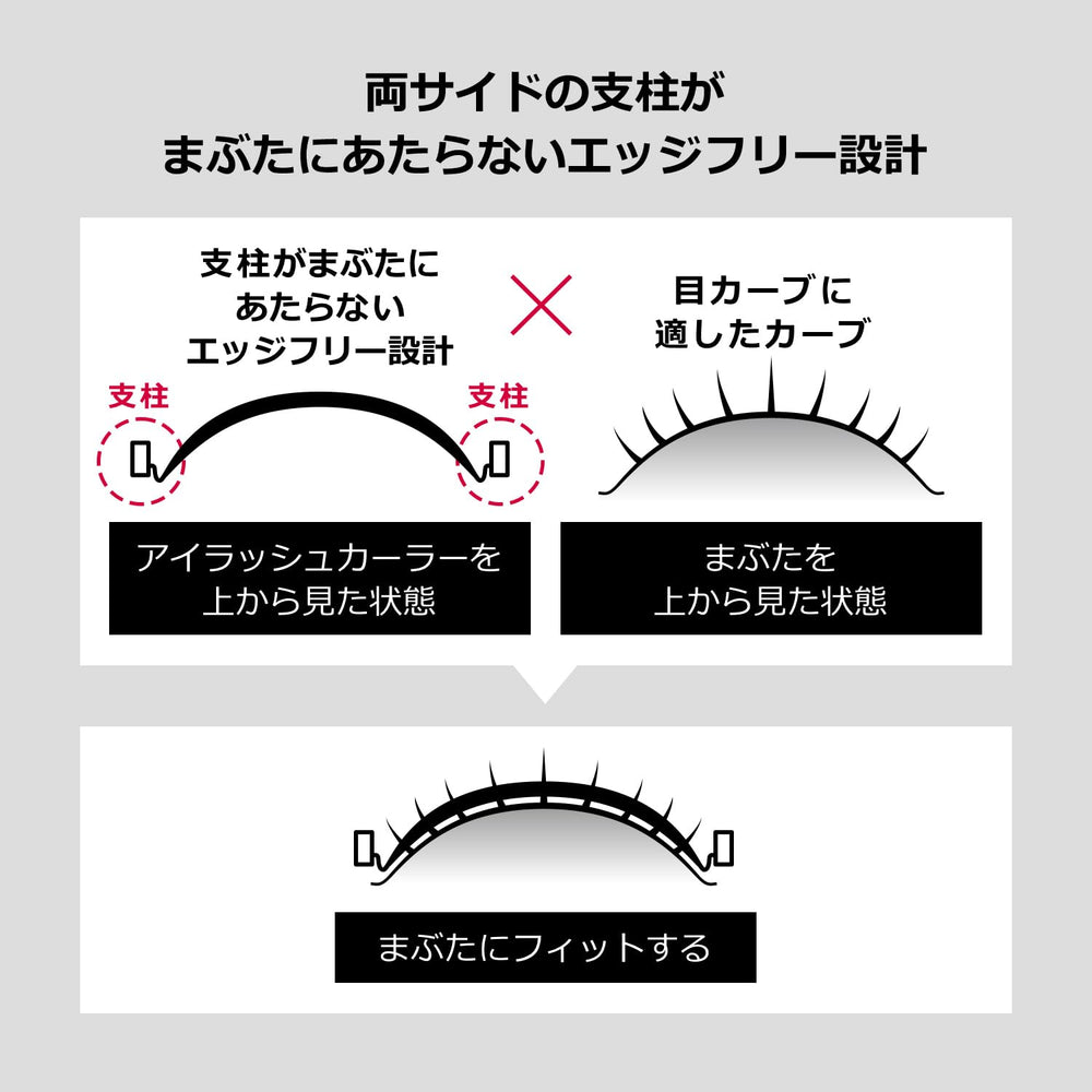 Maquillage Shiseido Tire-Cils Bord Libre, démonstration d'utilisation douce et confortable.