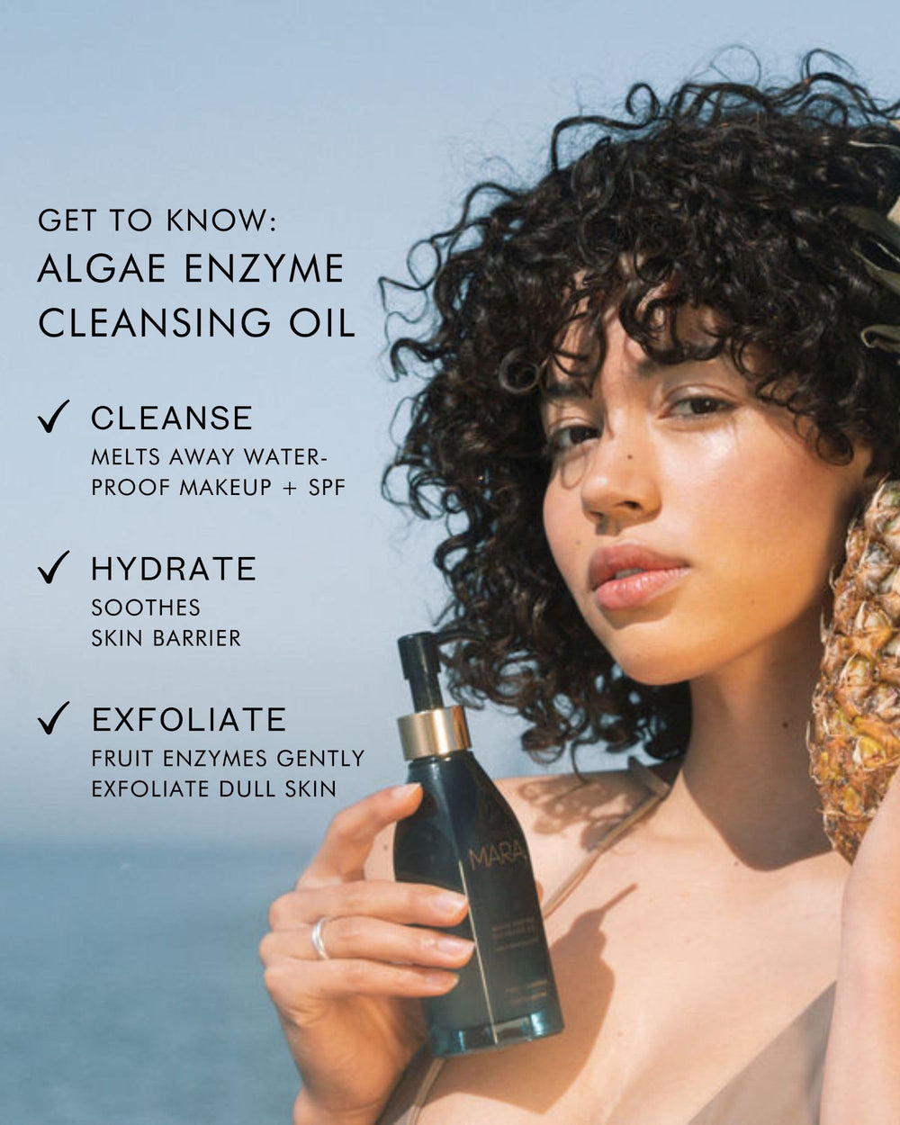 Composition MARA algues chia moringa et enzymes pour peau saine.