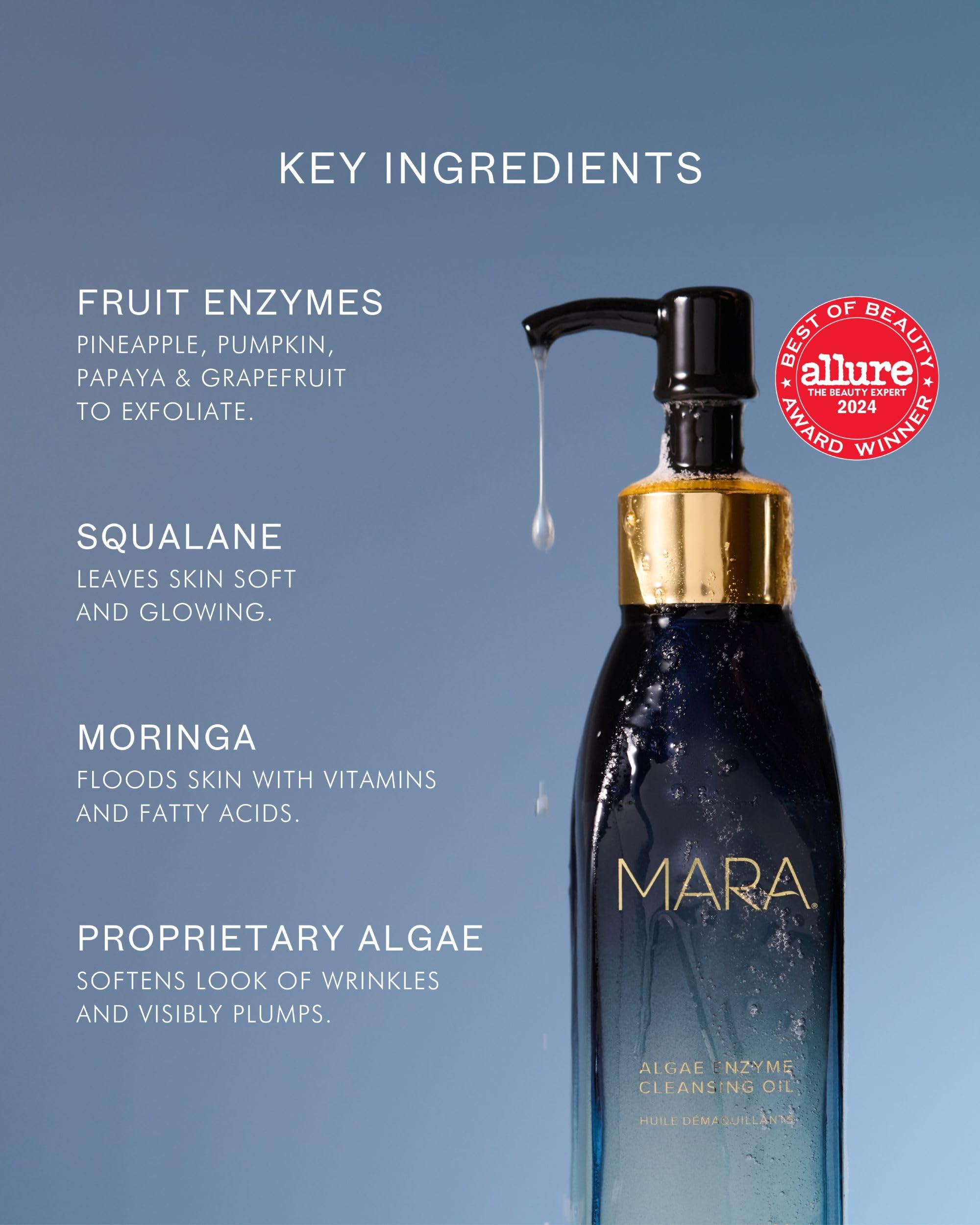 Nettoyage MARA démaquillage avec eau et émulsion légère.