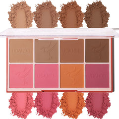 MARBUROLY palette 8 couleurs – blush et bronzer pour un éclat naturel.