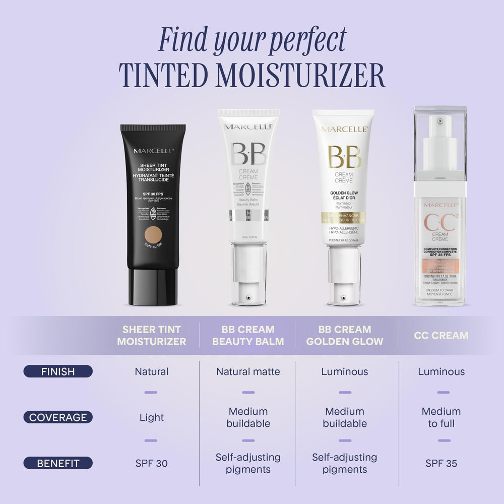 Base maquillage prête à l’emploi Marcelle BB Crème pour démarrer.