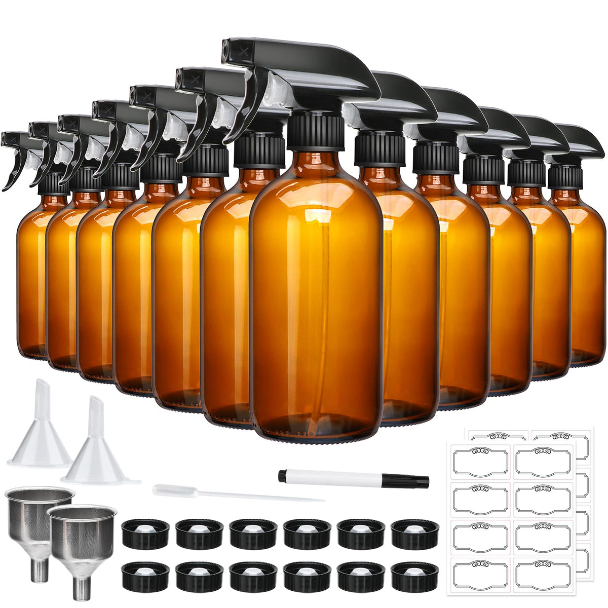 Bouteille spray Maredash en verre ambré 16 oz, idéale pour le ménage.