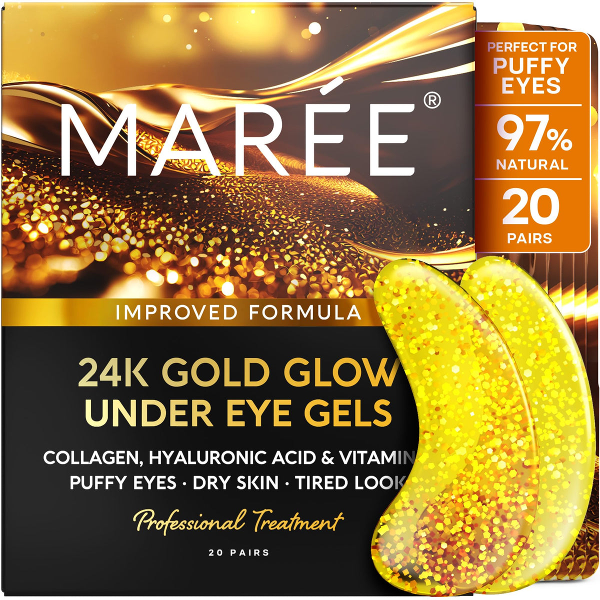 MAREE patch yeux hydrogel dans sa boîte – hydratation et éclat pour le regard.