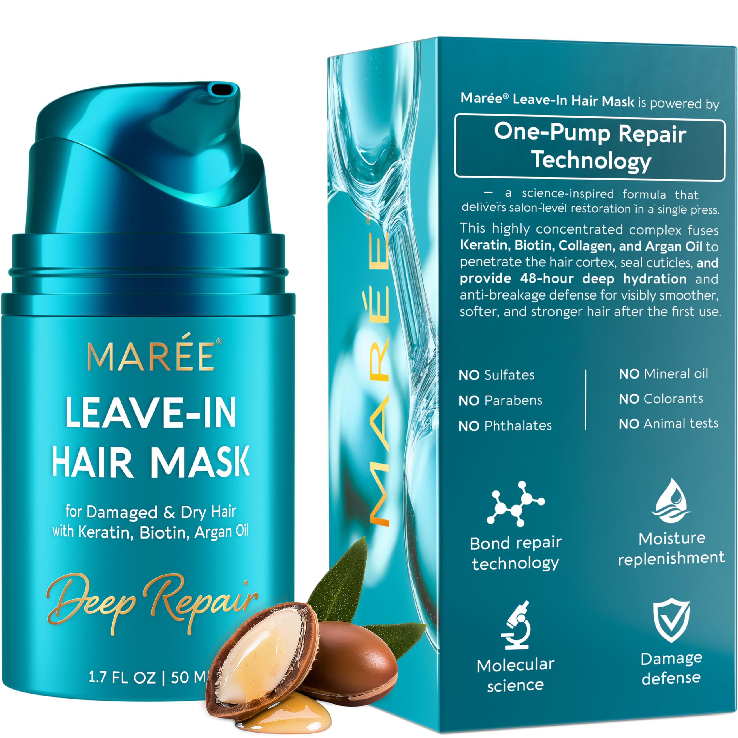 MAREE Masque Leave-In en flacon pour hydratation rapide sans rinçage