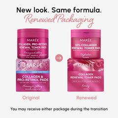 MAREE cotons retinol-centella, clarifiant en douceur et apaisant la peau.