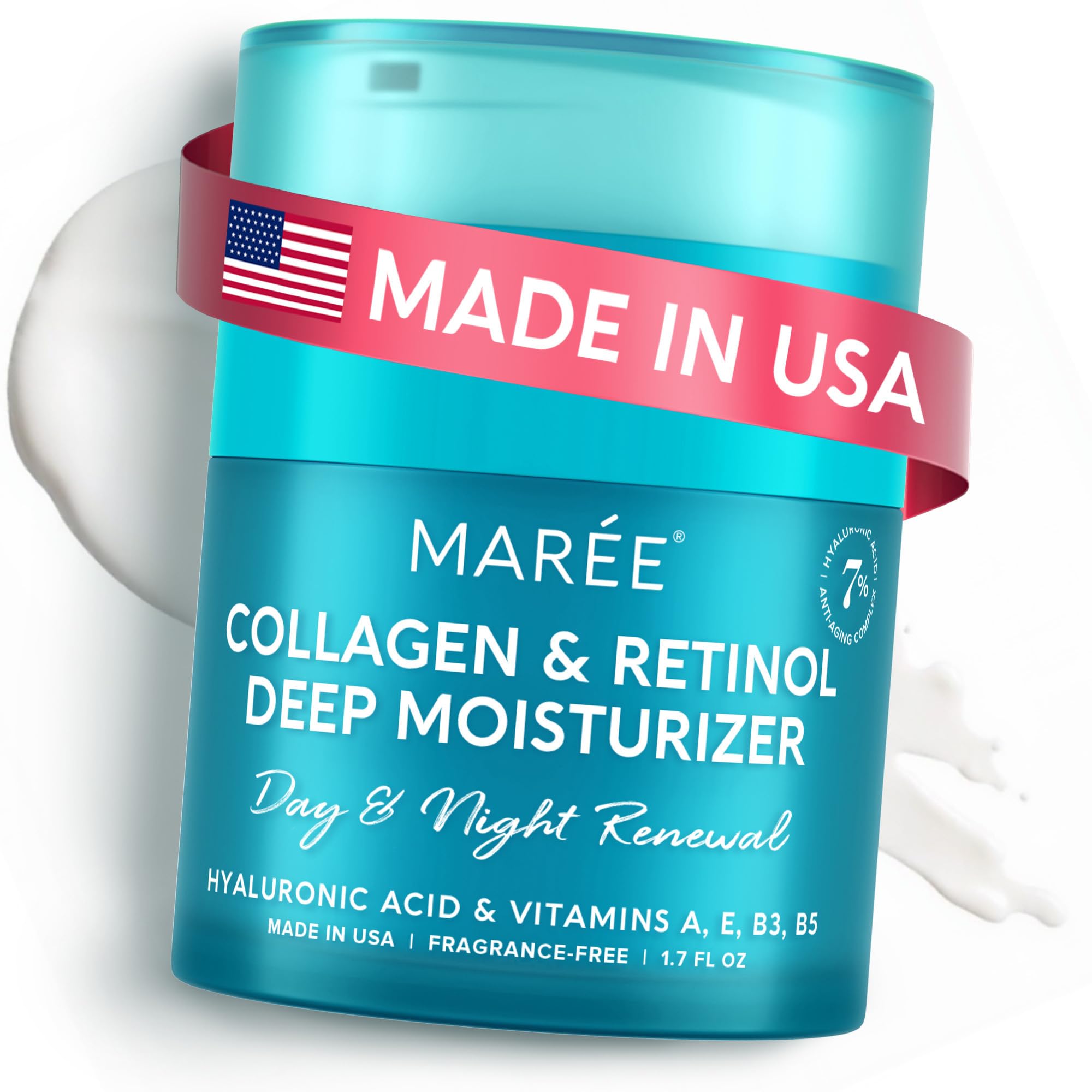 MAREE Crème visage bouteille : hydratation durable pour peau éclatante.