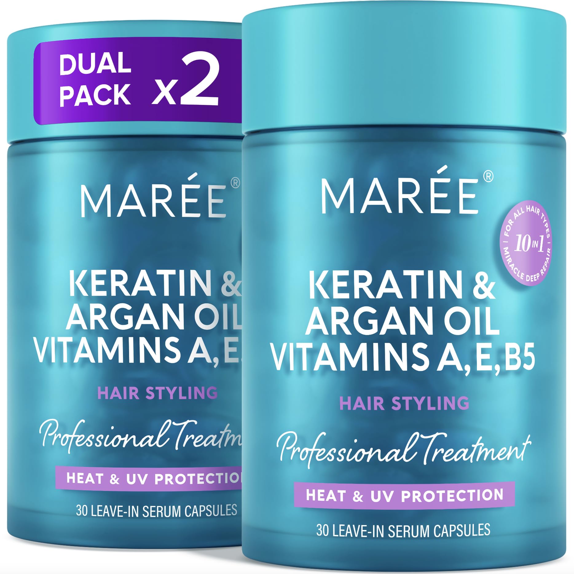 MAREE Huile capillaire frissottis – flacon et gouttes, soin lissant pour frisottis