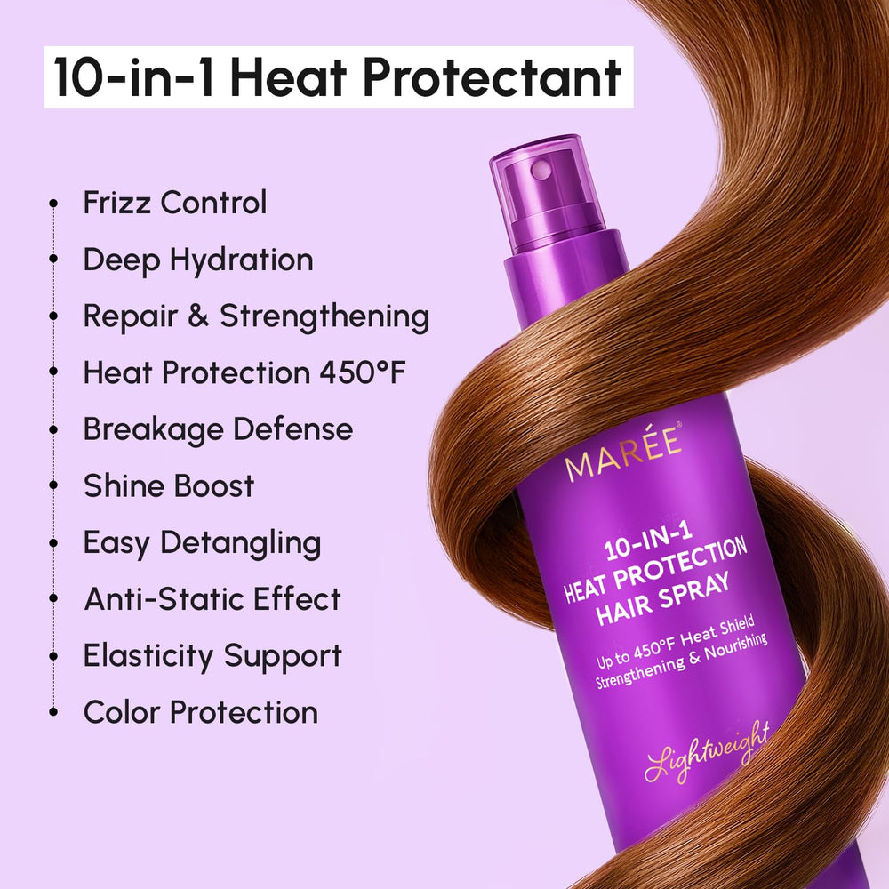 Keratin, collagen and argan oil formula in MAREE spray
