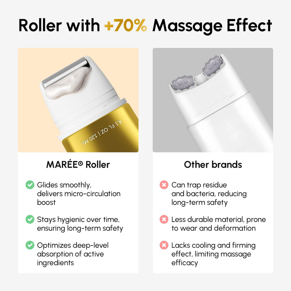 MAREE neck cream with roller fragrance-free formula for sensitive skin