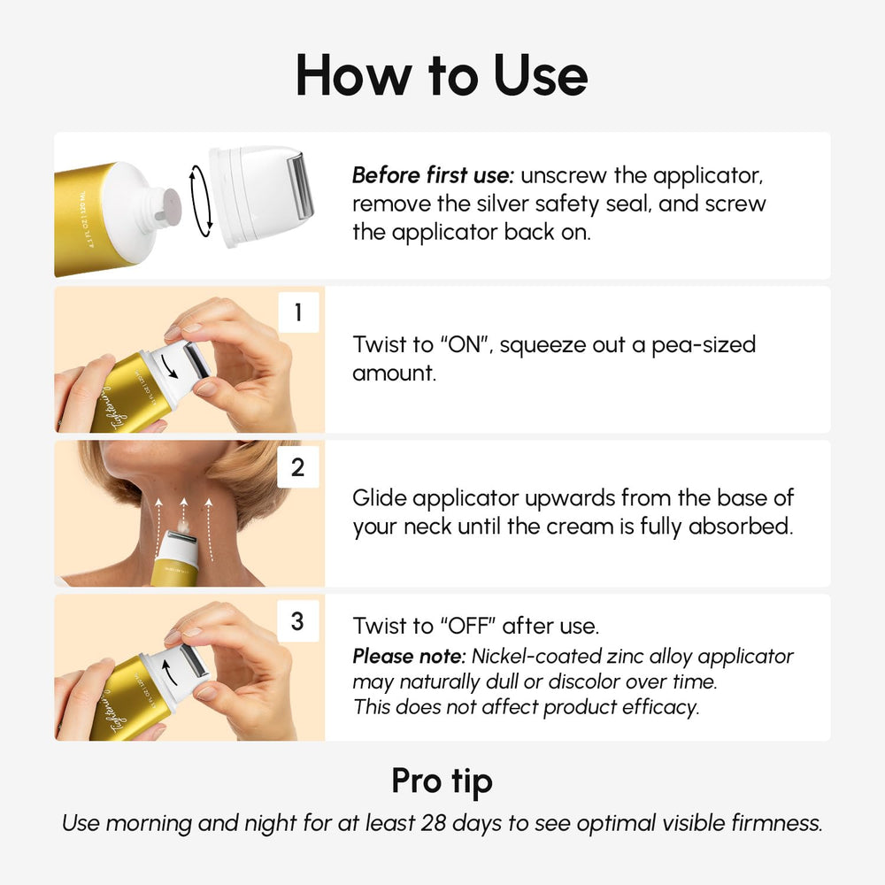 MAREE neck cream with roller vitamins A and E support daily renewal