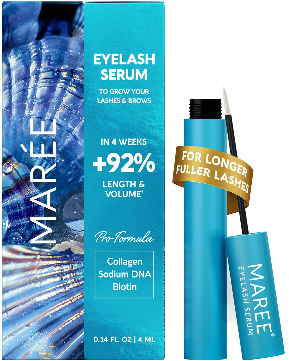 MAREE Sérum Cils - Brosse Appliquée: application facile et ciblée sur la ligne des cils.