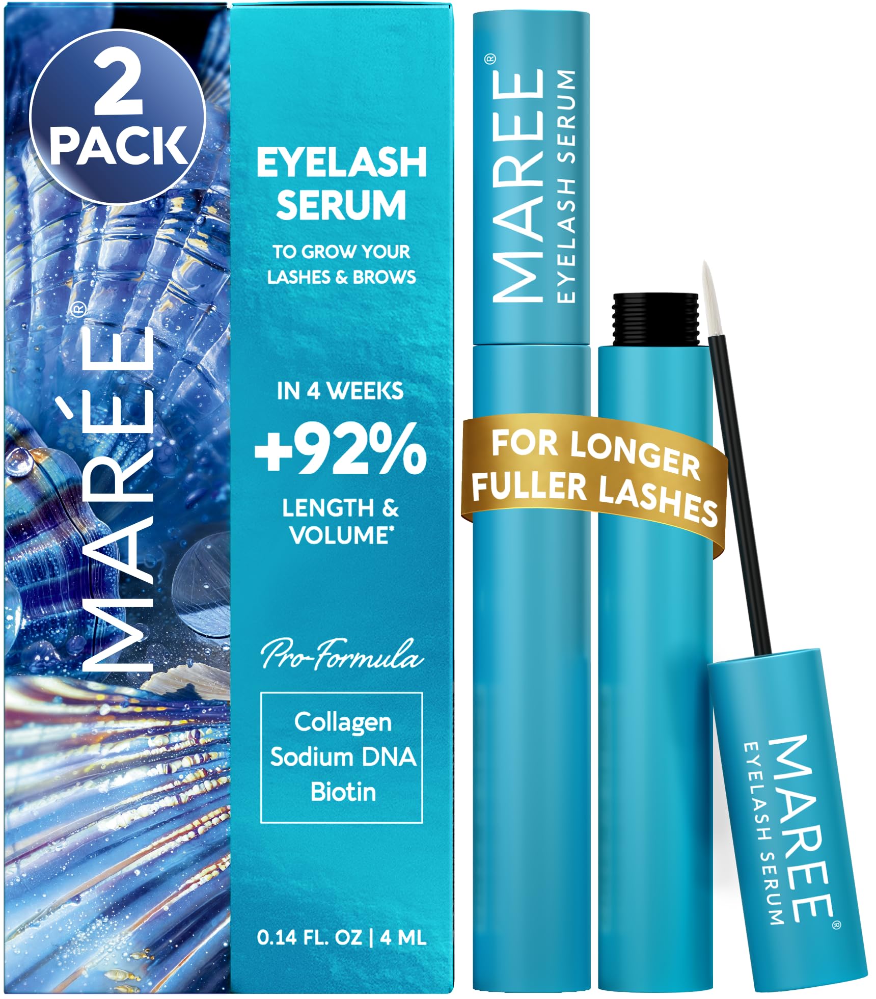 MAREE Sérum cils et sourcils – flacon pour hydratation et croissance potentielle