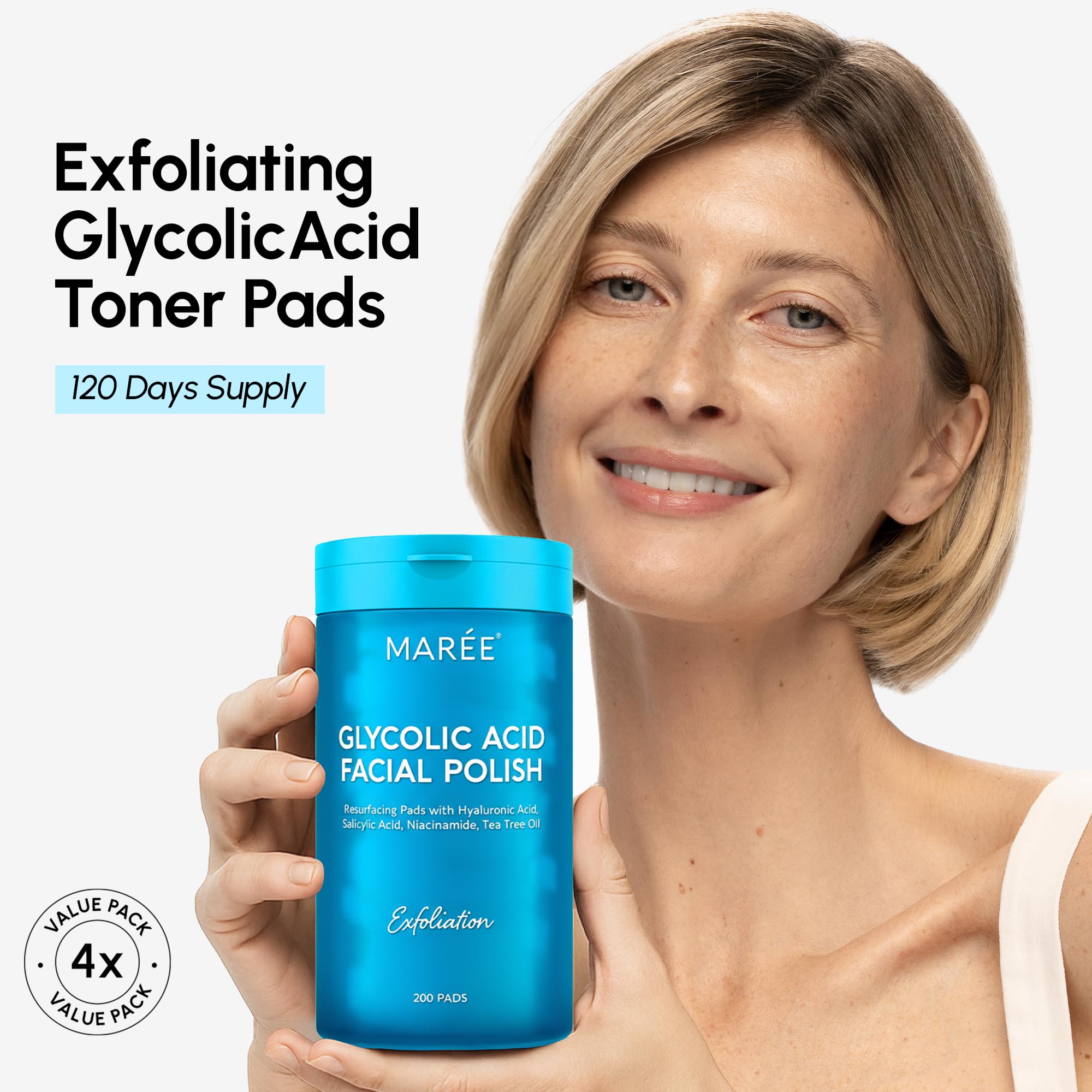MARÉE Tampons Exfoliants Visage Pores Refines : texture plus lisse et pores nets.