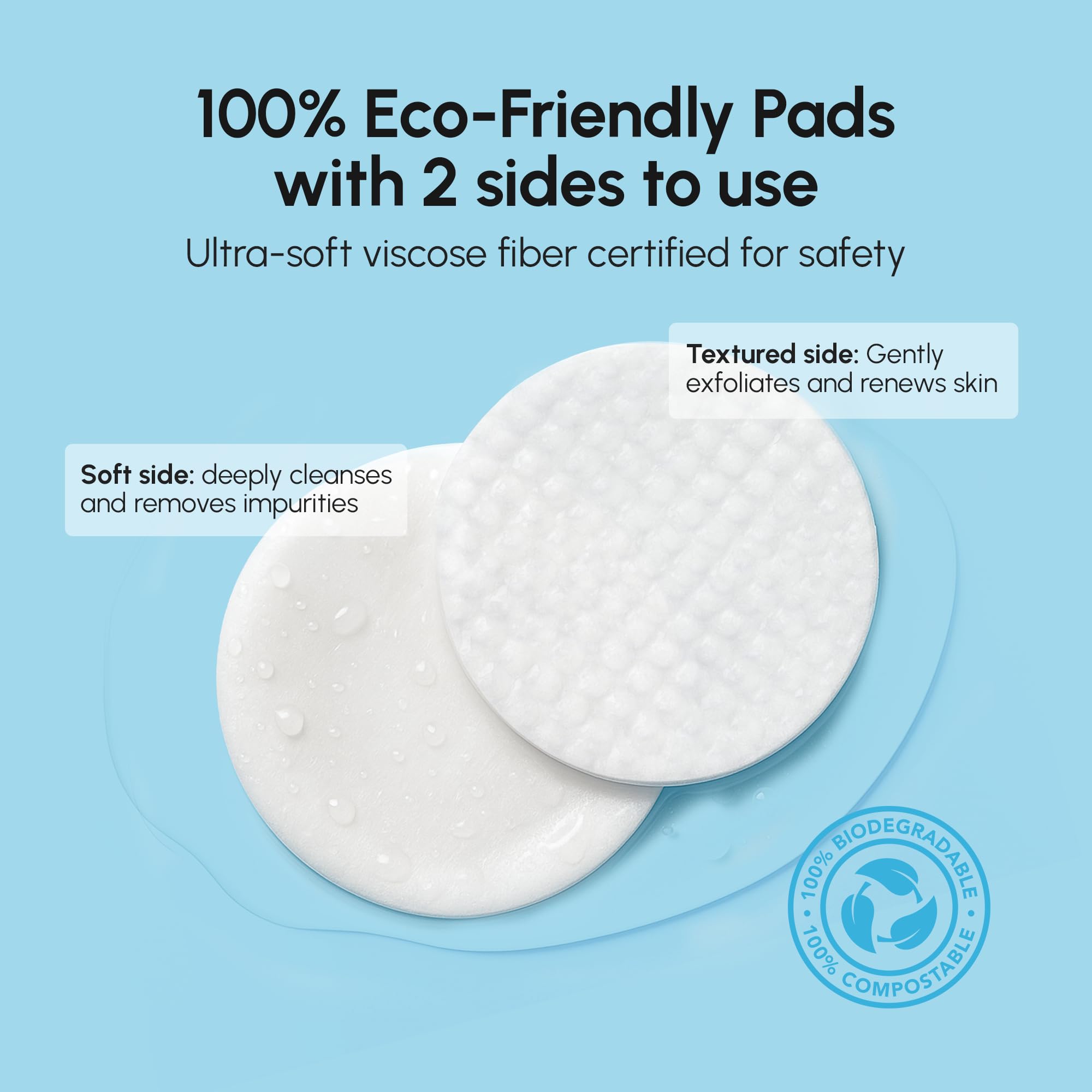 MARÉE Tampons Usage Multi-fonctions Visage : nettoie, exfolie et tonifie avec douceur.