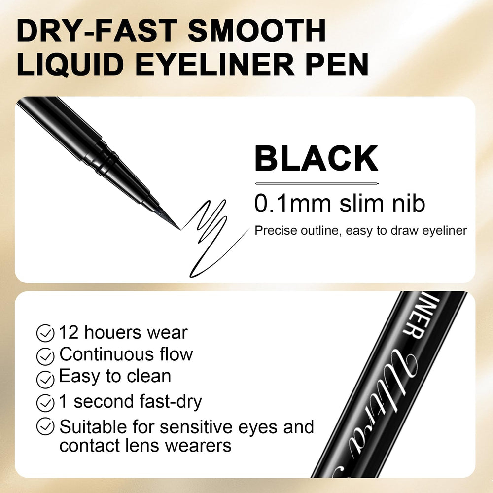 MARIA AYORA liner liquide testé ophtalmologiquement, doux pour les yeux sensibles et porteurs de lentilles.