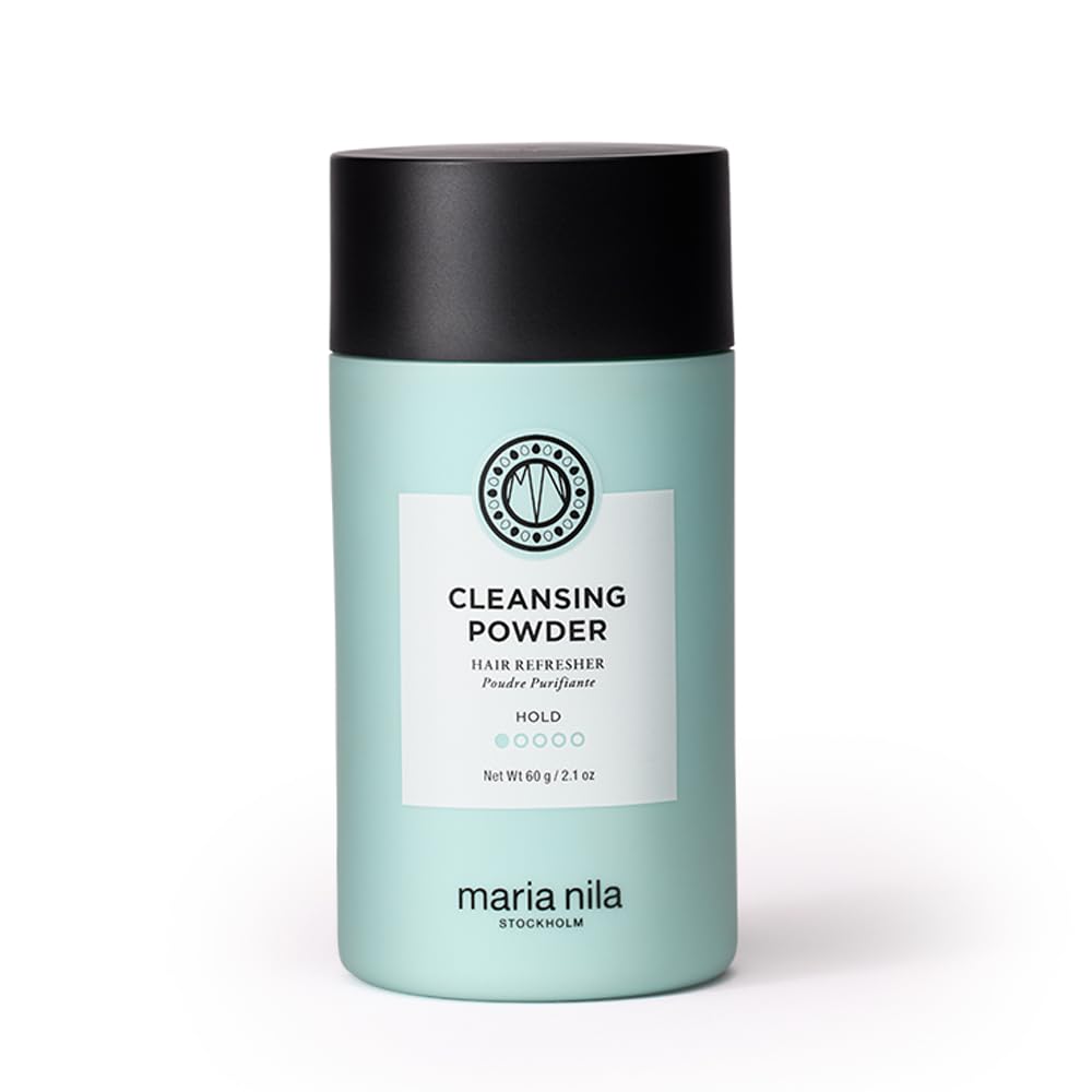 Maria Nila Cleansing Powder dans son emballage, rafraîchit rapidement les cheveux