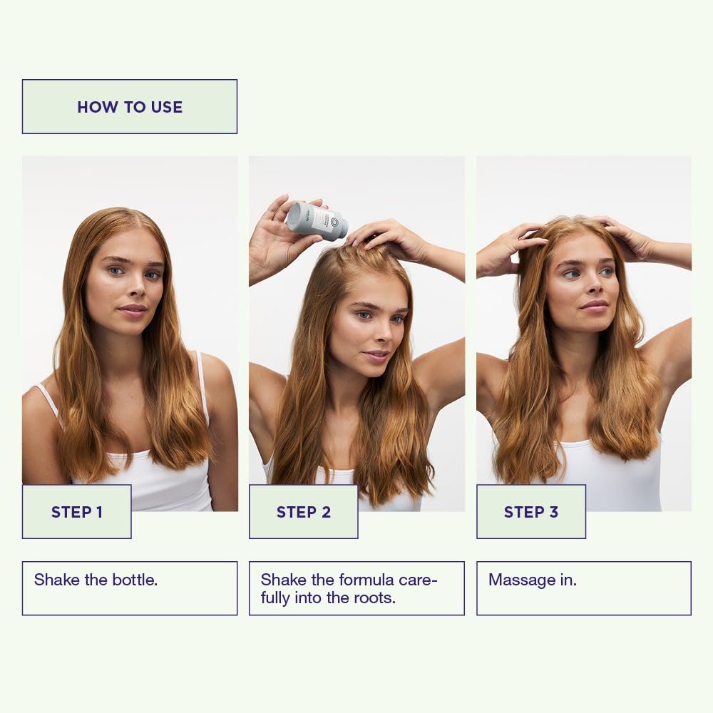 Maria Nila Cleansing Powder appliquée sur les cheveux, absorbe les graisses et résidus