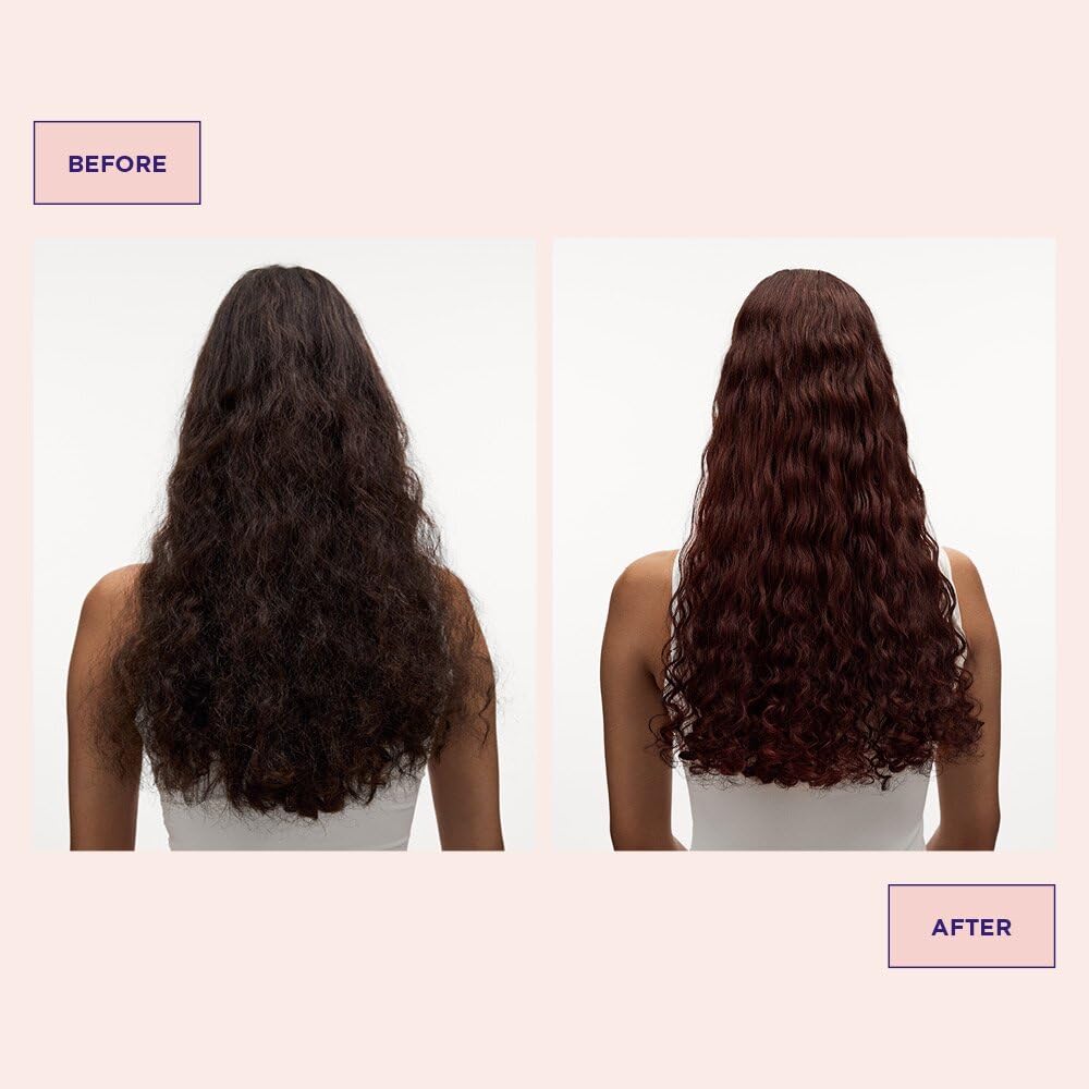 Teinte Colour Refresh Autumn Red sur cheveux colorés, rendu rouge chaleureux.