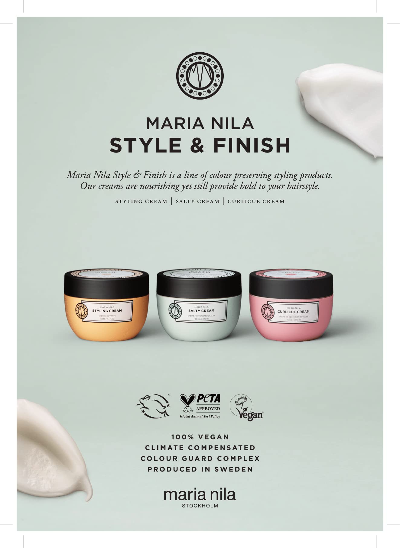 Camomille hydratante de Maria Nila Curlicue Cream apaise et nourrit les longueurs.
