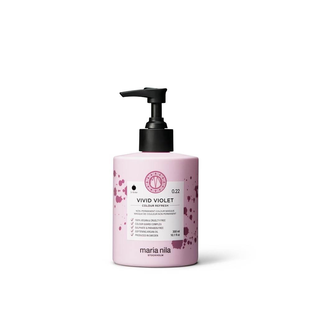 Bouteille Maria Nila Rafraîchissement couleur violet vif pour une couleur hydratante.