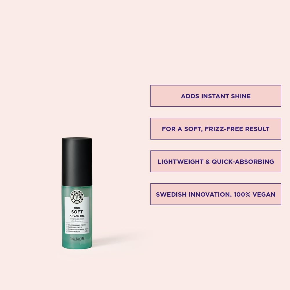 Application sur cheveux mouillés avec Maria Nila True Soft, absorption rapide.