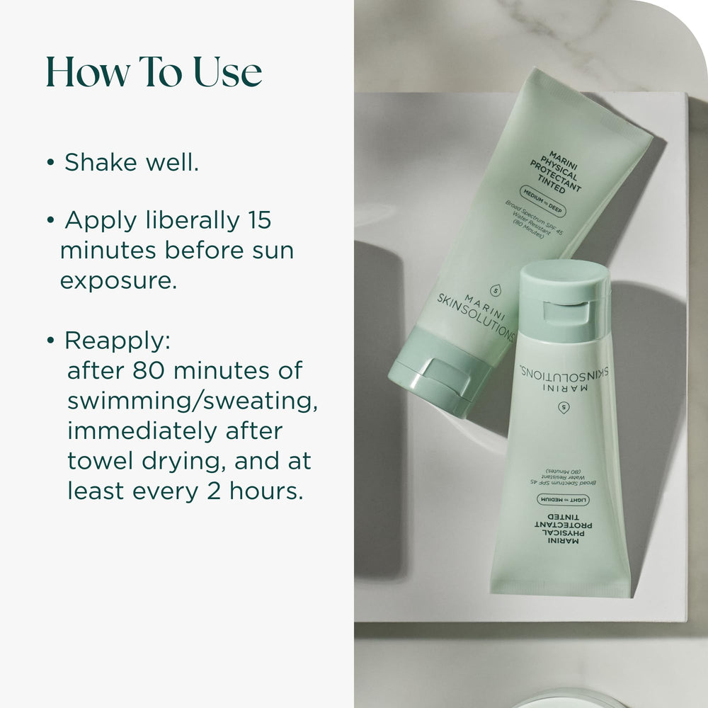 Marini SkinSolutions Protectant Teinté : fabriqué aux États‑Unis et sans cruauté pour votre routine soin.