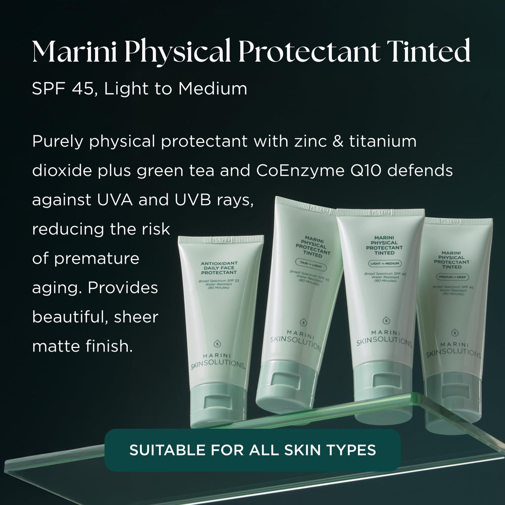 Marini SkinSolutions Protectant Teinté : texture légère et contrôle des brillances pour tous types de peau.