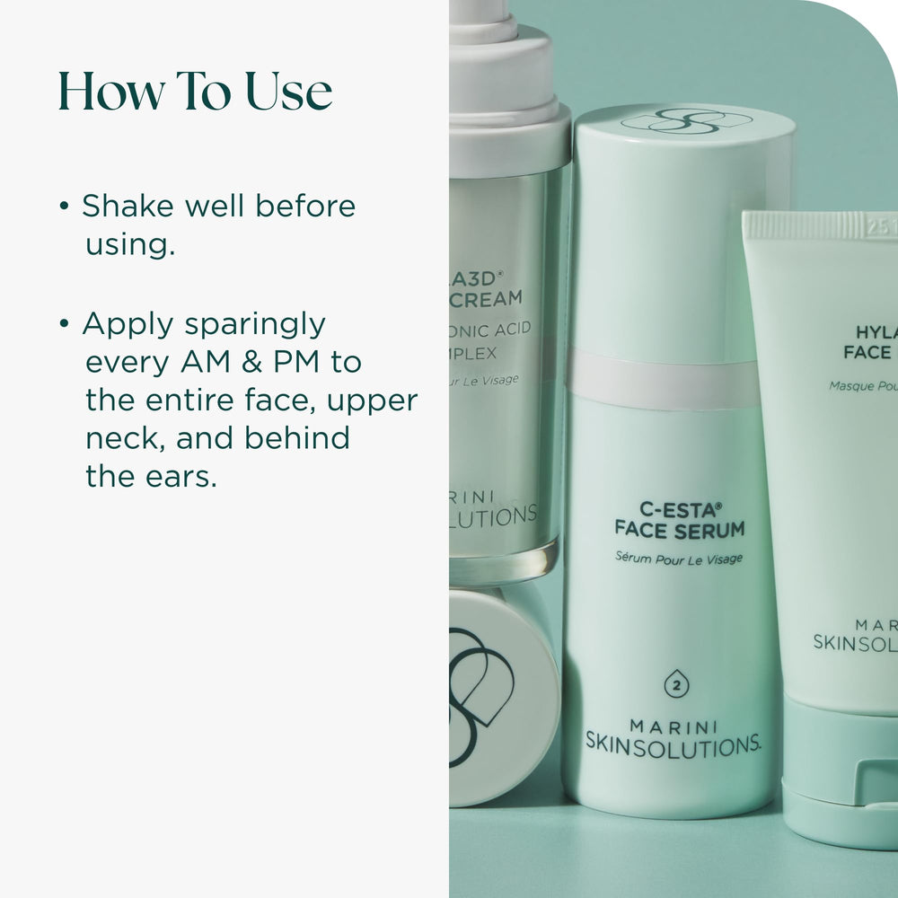 Sérum liftant C-ESTA de Marini SkinSolutions, peau plus tendue.