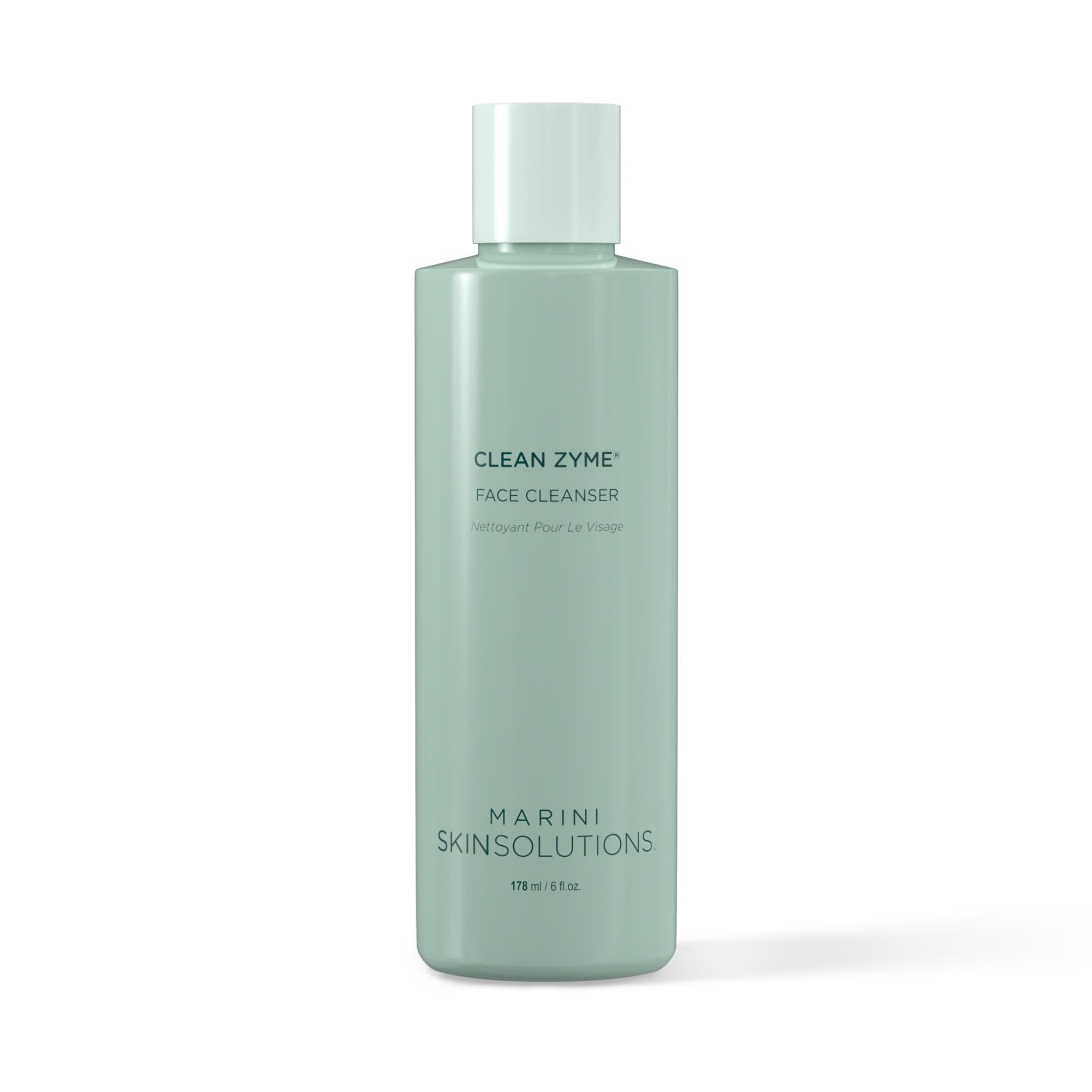 Marini SkinSolutions Clean Zyme – Bouteille avec papain, exfoliation douce pour peau sensible.