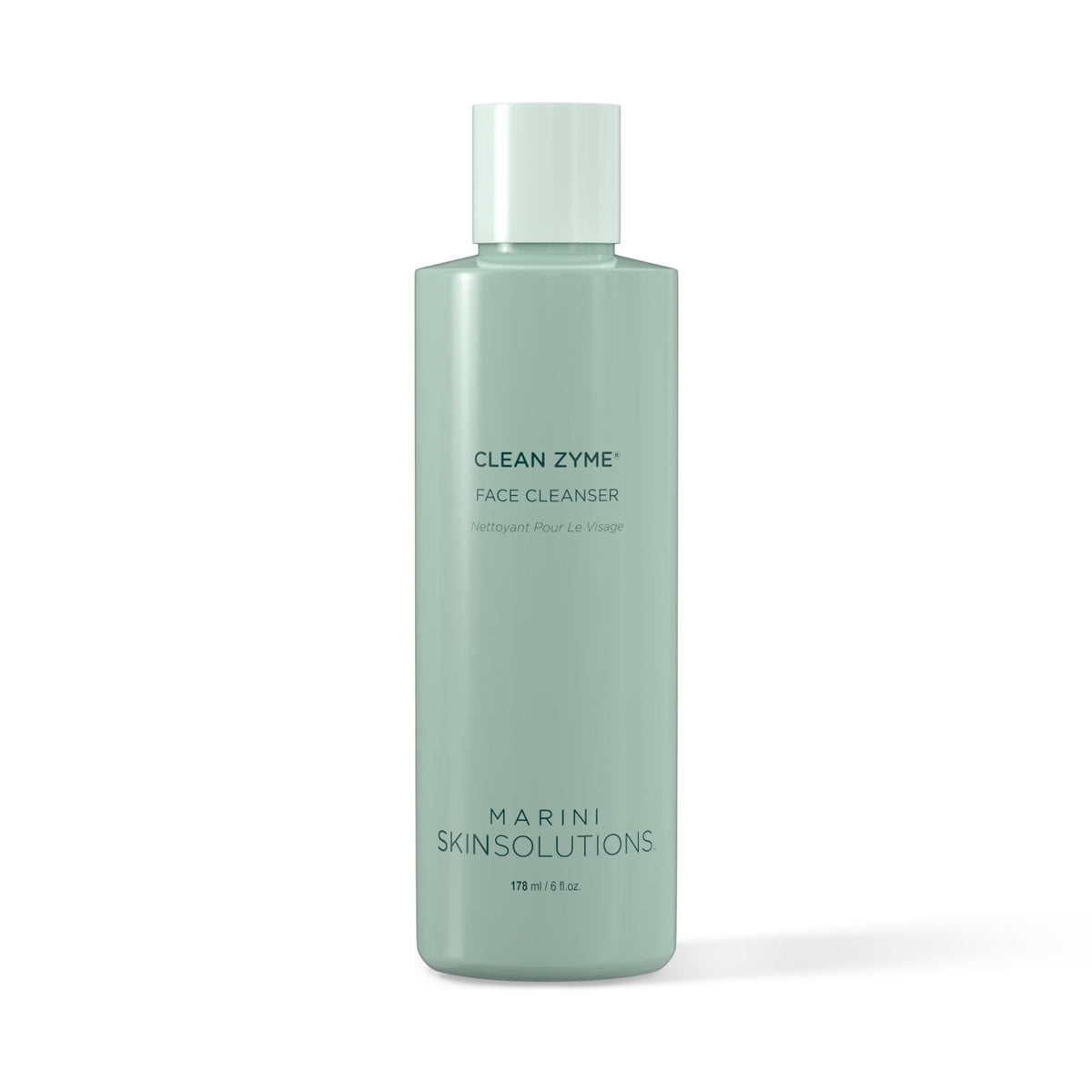 Marini SkinSolutions Clean Zyme – Bouteille avec papain, exfoliation douce pour peau sensible.
