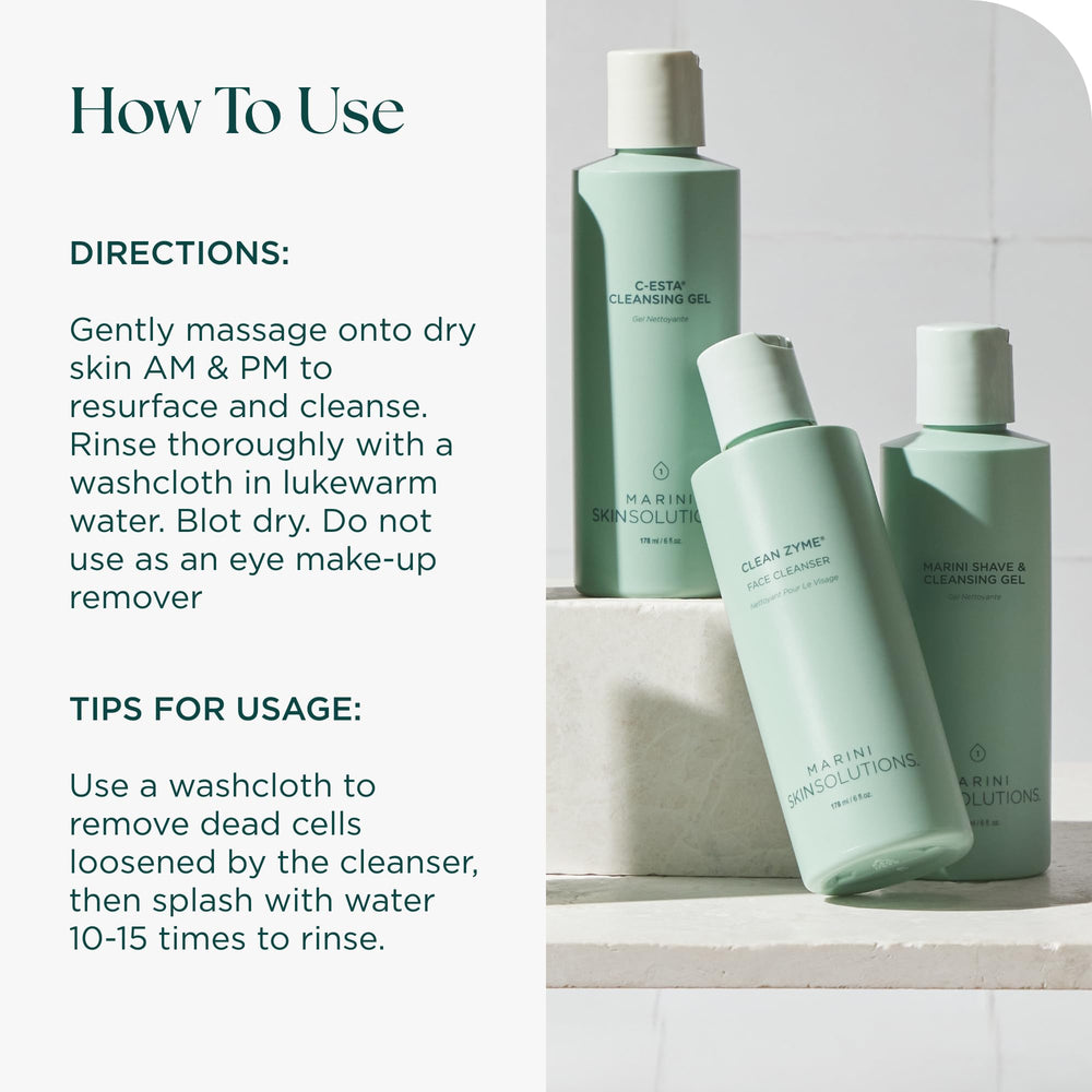 Marini SkinSolutions Clean Zyme – Ingrédient papaye verte, favorise le renouvellement de la peau.