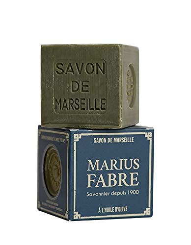 Savon de Marseille Marius Fabre 3-pack turquoise, nettoyage en douceur pour la peau.