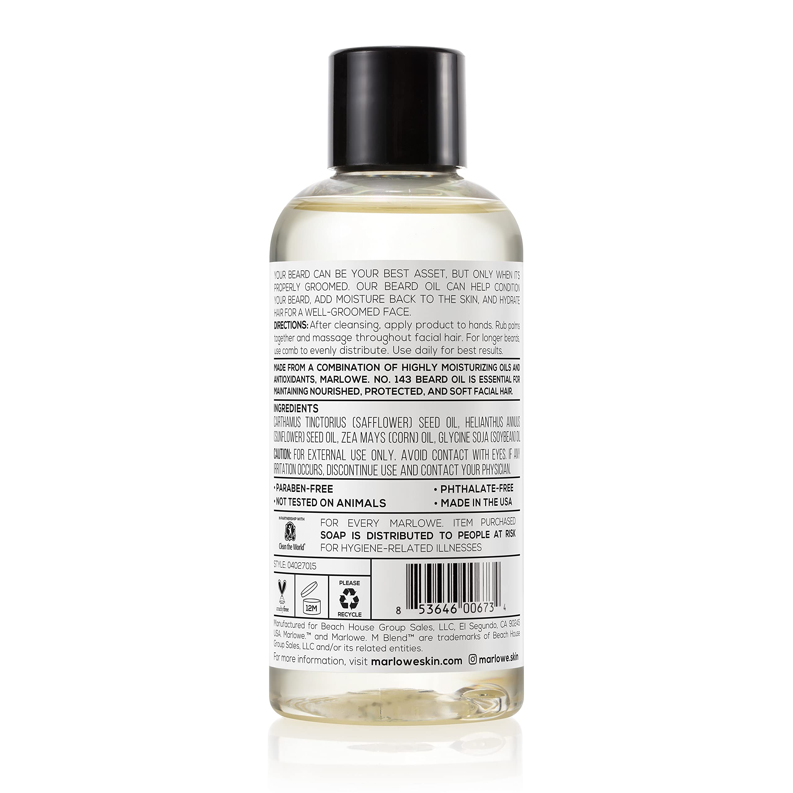MARLOWE N° 143 huile barbe application quotidienne et soin efficace