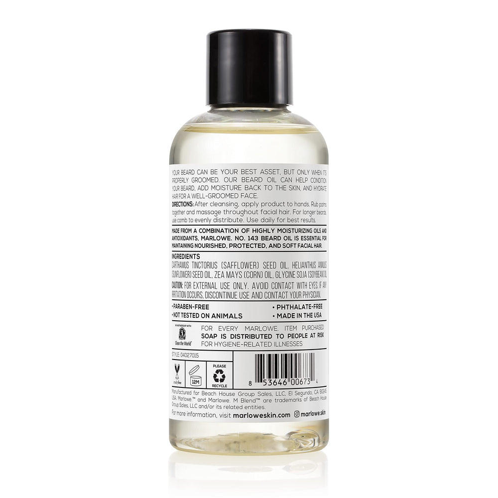 MARLOWE N° 143 huile barbe application quotidienne et soin efficace