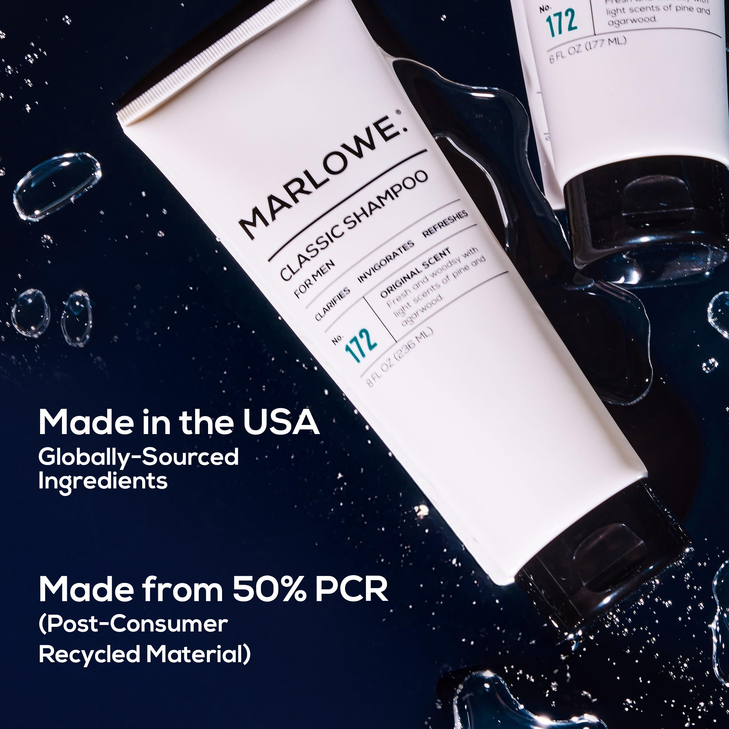 MARLOWE N°172 Shampoing ingrédients naturels, sans parabènes et phtalates