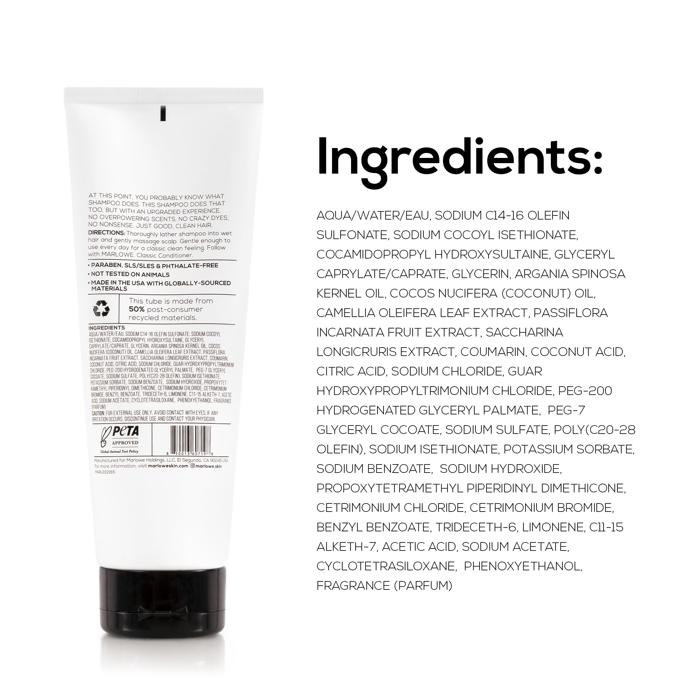MARLOWE N°172 Shampoing routine homme, parfait pour une utilisation quotidienne