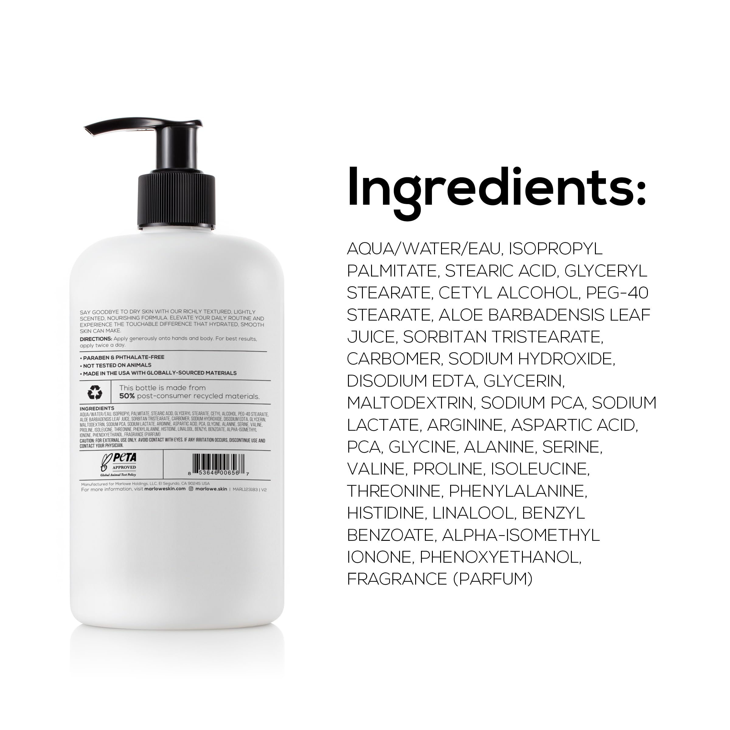 MARLOWE No. 002 Bouteille-pompe 15oz Original, soin quotidien pratique.