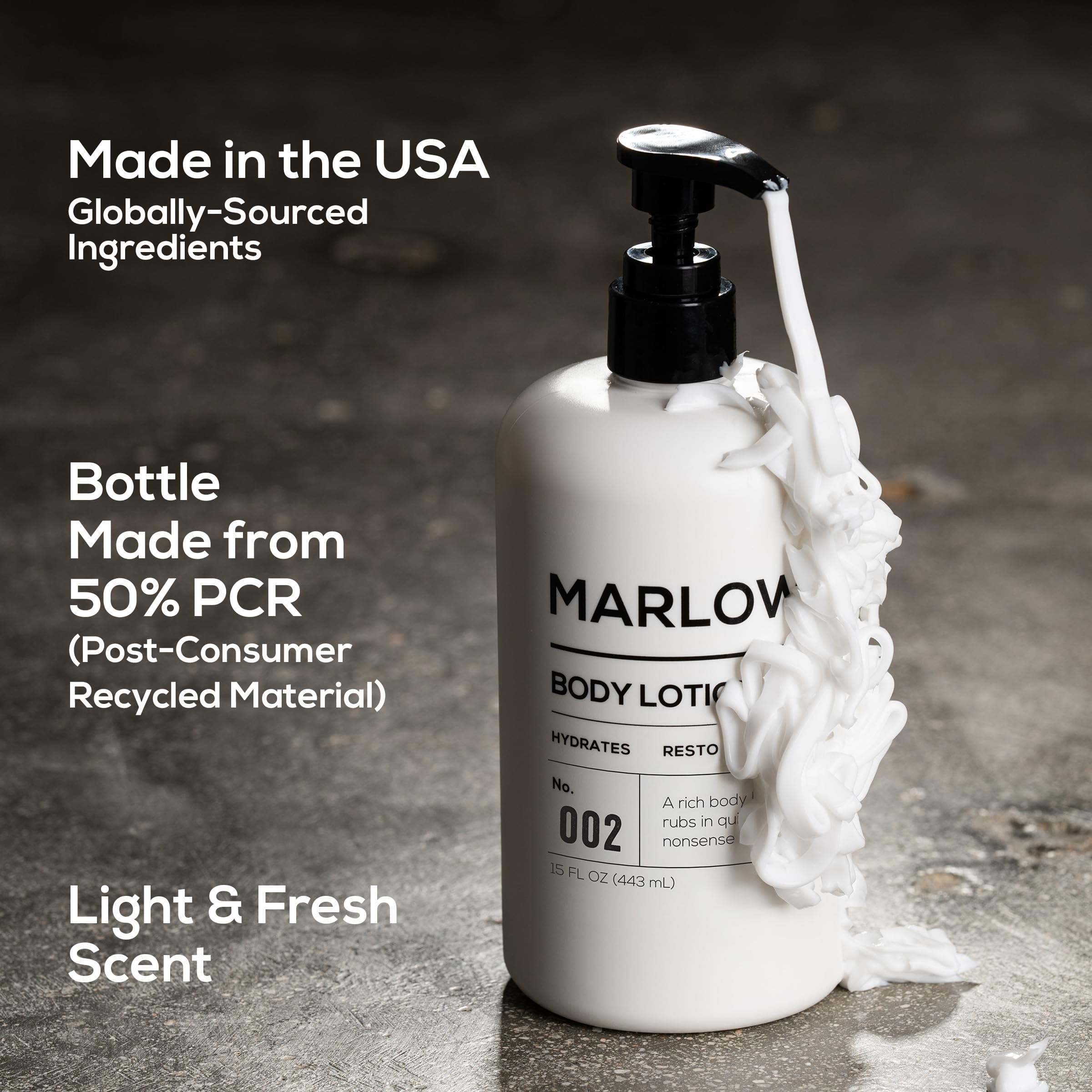 MARLOWE No. 002 Etiquette Sans Parabens, vegan et fabrication États-Unis.