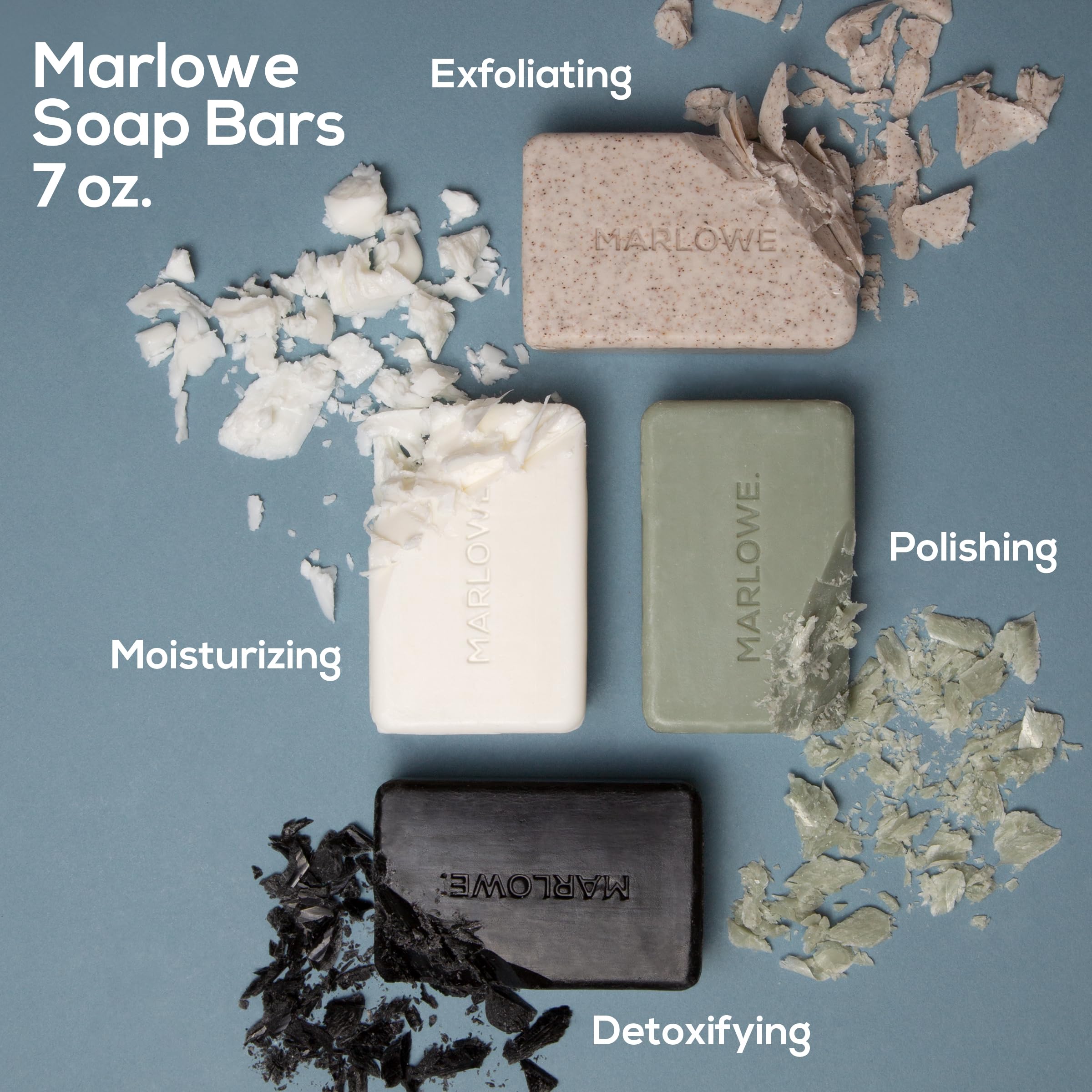 MARLOWE No. 106 charcoal soap with brown seaweed extract hydrates skin