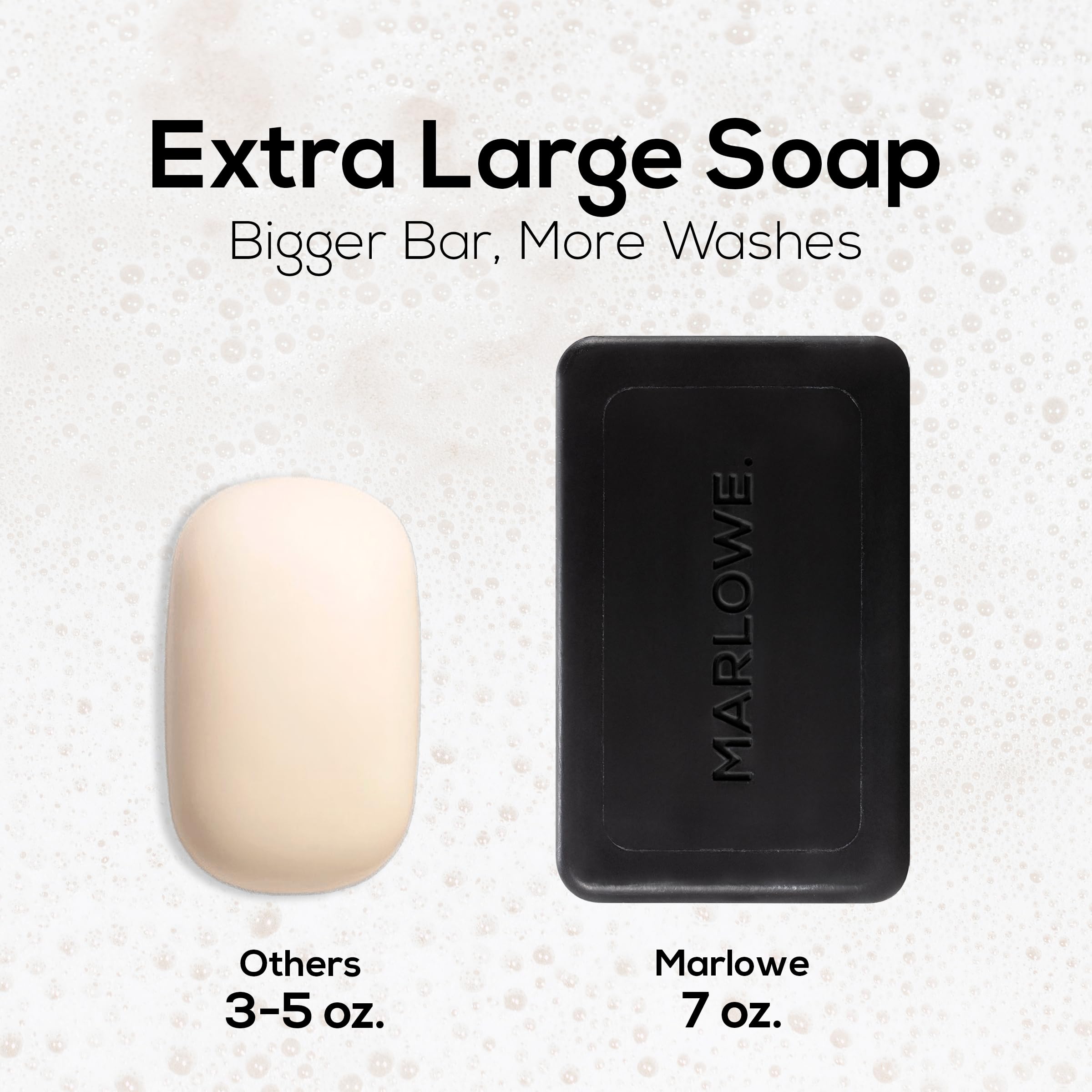 MARLOWE No. 106 charcoal soap with pumice provides gentle exfoliation