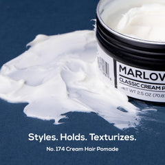 MARLOWE No. 174 Pomade Creme — application facile pour modeler vos cheveux.