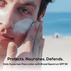MARLOWE No 128 SPF 50 lightweight texture highlights fast absorption for comfortable skin