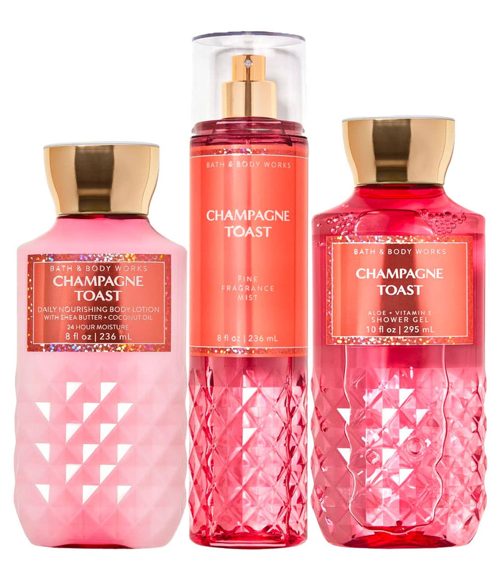 Champagne Toast de Bath & Body Works, trio festif et hydratation légère après douche