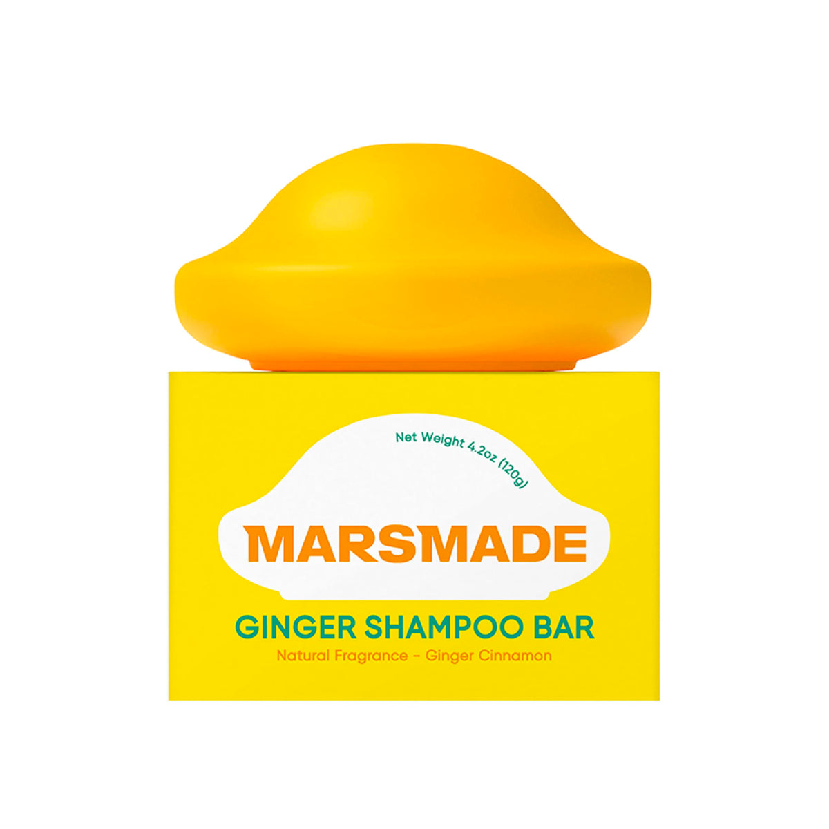 Mars Made barre-shampoing gingembre élan pour cuir chevelu revitalisé et cheveux brillants.