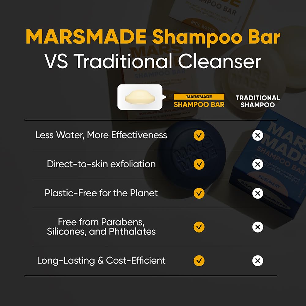 Mars Made Savon-cheveux eau riz 2.0 sans sulfates et parabènes.