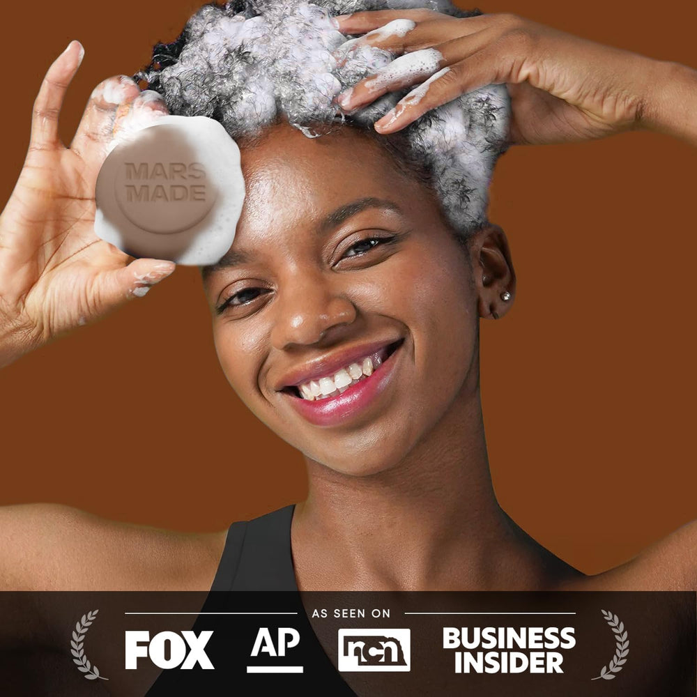 Mars Made savon-cheveux-solide sans parabènes et sans sulfates.