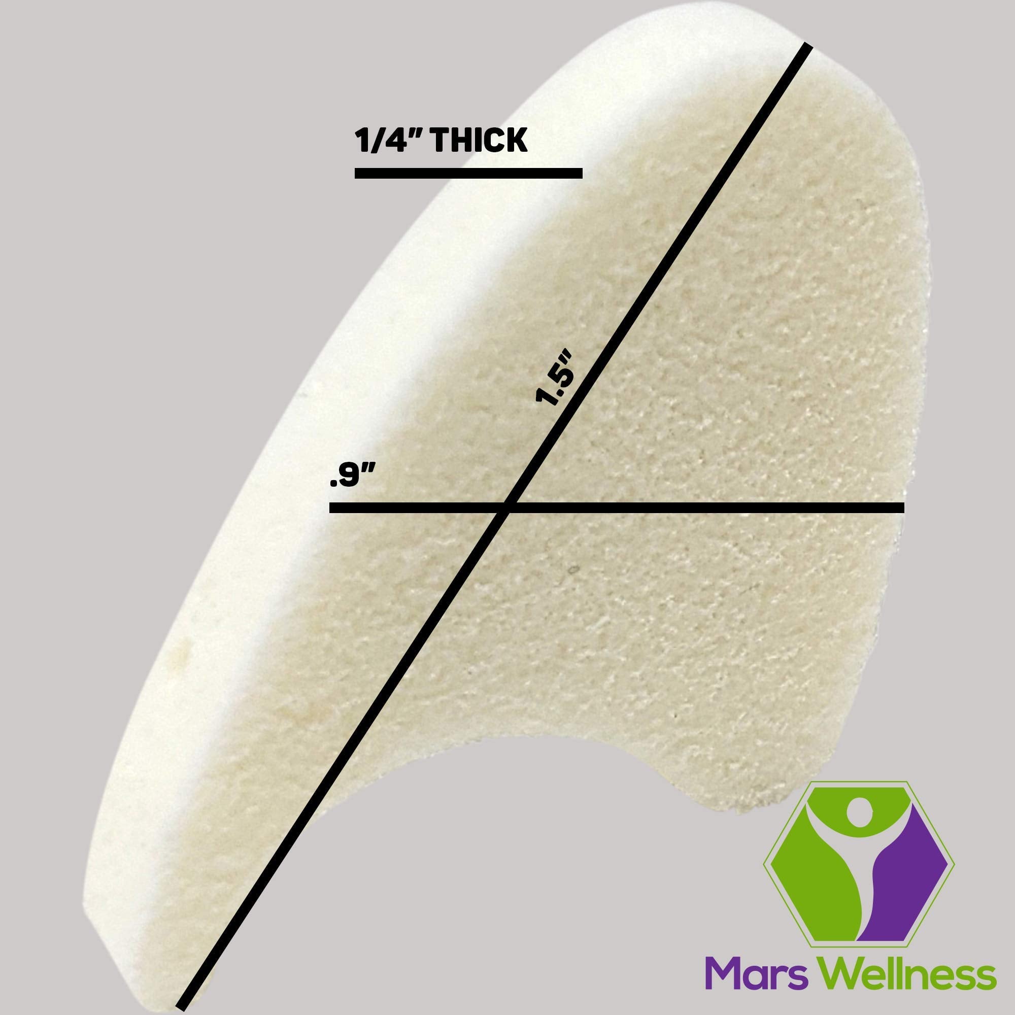 Mars Wellness séparateurs d'orteils en mousse, gros plan, réduction des frottements.